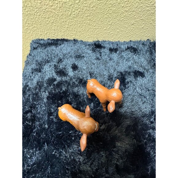 Barbie Sweet Orchard Farm  Brown Cow Calf Figurines Set Of 2 - Picture 3 of 5